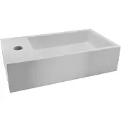 Wiesbaden Maria solid surface fontein kraangat links 40x20x10cm mat wit