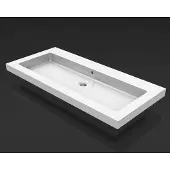 Wiesbaden Kera keramische meubelwastafel 100x46cm zonder kraangat(en) wit