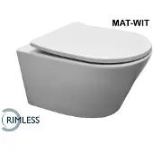 Wiesbaden Vesta wandcloset rimless met Shade slim toiletzitting softclose en quick release mat wit