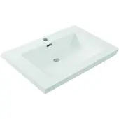 Wiesbaden Cubic kunstmarmer wastafel 60x46cm wit