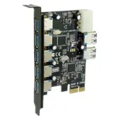 Sedna SE-PCIE-USB3-07 - PCIe USB 3.0 7-Poorts Adapter - 5 Extern + 2 Intern - Multikleur