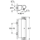 GROHE Grohtherm 2000 New douchethermostaat met tray Chroom