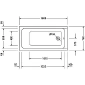 Duravit D-Code bad 150 x 75 cm. zonder poten Wit