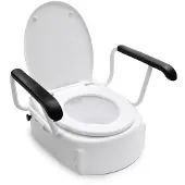 Handicare Linido toiletverhoger met armleggers en deksel (verhoogt de zithoogte met 85 125 of 165mm) 10659