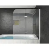 Badplaats Badwand austin 120 x 140 cm chroom badscherm draaibaar 5 mm dik -