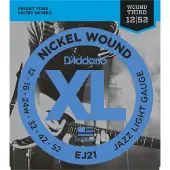 Daddario EJ21 Electric Guitar Strings Jazz Light 12-52