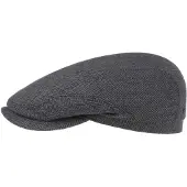 Stetson Belfast Silk Zijde Flat Cap By Stetson grijs-zwart | Maat: 58 cm