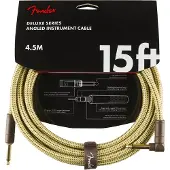 Fender Deluxe 15ft Straight/Angle Instrument Cable Tweed