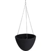 Koopman BLOEMPOT HANGEND GERIBBELD 33CM ANTRACIET