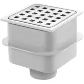 Van den berg ABS vloerput met rvs rooster 10x10 o-uitlaat 50mm