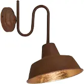 QAZQA Industriële wandlamp roest met gouden binnenkant - Factory