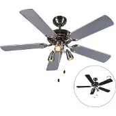 QAZQA Plafondventilator staal 110cm 3-lichts met trekkoord - Mistral