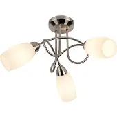 QAZQA Klassieke plafondlamp staal 3-lichts - Fortress