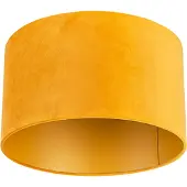 QAZQA Fluwelen lampenkap geel 35/35/20 met gouden binnenkant