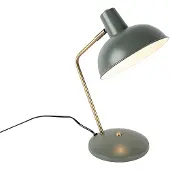 QAZQA Retro tafellamp groen met brons - Milou