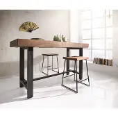 DELIFE Bartafel Blokk 165x60cm acacia bruin met metalen frame