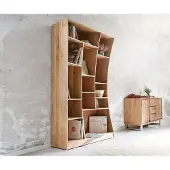 DELIFE Boekenkast Live-Edge 121 cm van acacia natuur links