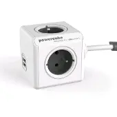 Allocacoc PowerCube Extended USB Grey 3m cable (FR/BE)