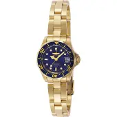 Invicta Pro Diver 8944 Dames Horloge - Quartz Uurwerk - Roestvrij Staal met blauwe Wijzerplaat - 24mm