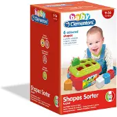 Clementoni Baby - Shape Sorter - Vormenstoof - Blokkendoos met Cijfers en Kleuren - Plastic Vormen - Duurzaam Speelgoed - 1 Jaar