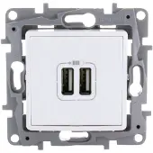 Legrand NILOÉ dubbele inbouw USB lader - wit
