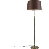 QAZQA Vloerlamp goud/messing met kap bruin 45 cm verstelbaar - Parte
