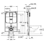 GROHE Rapid SL wc-element frontbediening 95 mm.