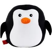 Blokker Cuddlebug Reiskussen Pinguin 2-in-1 Nekkussen 30 Cm Zwart/wit