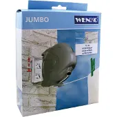 Wenko Waslijn Jumbo 15 meter - Drooglijn - Roldrooglijn uittrekbaar - Waslijndraad automatisch oprolbaar