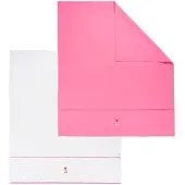 Lief! ledikantlaken 100x150 cm wit/roze (2 stuks)