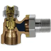 Heimeier instelbaar+afsluitbaar radiator koppeling 3/4haaks