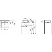 Laufen Val fontein 45x42cm met 1 kraangat met overloop wit