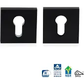 GPF bouwbeslag GPF Vierkante veiligheidsrozet 55x55x10mm SKG*** zwart