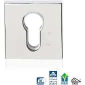 GPF bouwbeslag RVS gepolijst veiligheidsbuitenrozet vierkant 54 mm SKG*** - GPF9386.49