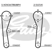Gates Getande riem 5019 Gates voor o.a. HONDA, SUZUKI, TRIUMPH