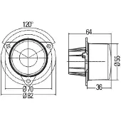 Hella Mistachterl.LED Ø55mm, 12V 2NE 011 172-081 Hella