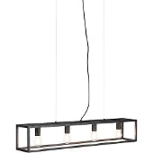 QAZQA Industriële hanglamp zwart 4-lichts - Cage 4
