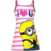 Minions jurkje wit/roze voor meisjes 128 8 jaar