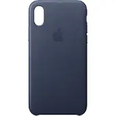 Apple iPhone X Leather Back Cover Blauw