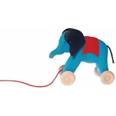 Grimm's houten trekdier olifant blauw