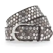 B.belt Studded riem leer 100 cm bruin