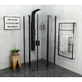 Polysan Zoom Black Vierkante douchecabine 90x90cm, helder glas