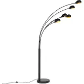QAZQA Design vloerlamp zwart 5-lichts - Sixties Marmo