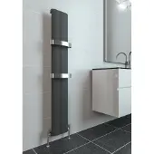 Eastbrook Berlini verticale aluminium radiator 180x18,5cm Antraciet 632 watt
