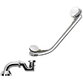 Kerra Retro afvoer-overloop combinatie set chroom