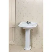 Kerra Retro wastafel 58x48,5cm met staande sifonkap