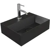 Salenzi Fontein Spy 40x30 cm Mat Zwart (inclusief bijpassende waste)