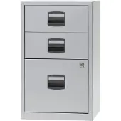 Bisley Home Staal Kast 3 Lades Afsluitbaar 413 x 400 x 672 mm Lichtgrijs