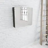 Zaro Beam donker eiken spiegelkast 80x70x16cm 2 deuren