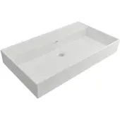 Plieger Kansas wastafel zonder kraangat met overloop 80x45cm wit 271075